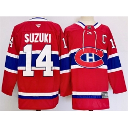 Men Montreal Canadiens 14 Nick Suzuki Red 2024 25 Stitched Jersey