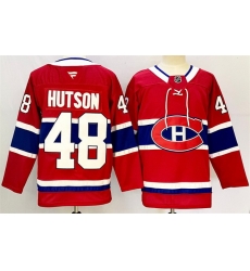 Men Montreal Canadiens 48 Lane Hutson Red 2024 25 Stitched Jersey