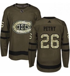 Mens Adidas Montreal Canadiens 26 Jeff Petry Authentic Green Salute to Service NHL Jersey 