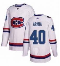 Mens Adidas Montreal Canadiens 40 Joel Armia Authentic White 2017 100 Classic NHL Jersey 