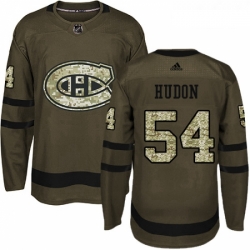 Youth Adidas Montreal Canadiens 54 Charles Hudon Premier Green Salute to Service NHL Jersey 