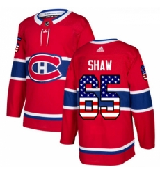 Youth Adidas Montreal Canadiens 65 Andrew Shaw Authentic Red USA Flag Fashion NHL Jersey 