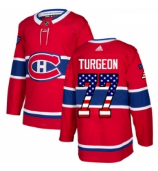 Youth Adidas Montreal Canadiens 77 Pierre Turgeon Authentic Red USA Flag Fashion NHL Jersey 