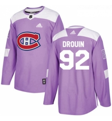 Youth Adidas Montreal Canadiens 92 Jonathan Drouin Authentic Purple Fights Cancer Practice NHL Jersey 