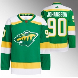 Men Minnesota Wild 90 Marcus Johansson Green 2022 23 Reverse Retro Stitched Jersey