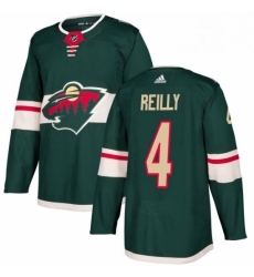 Mens Adidas Minnesota Wild 4 Mike Reilly Authentic Green Home NHL Jersey 