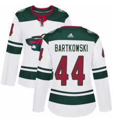 Womens Adidas Minnesota Wild 44 Matt Bartkowski Authentic White Away NHL Jersey 