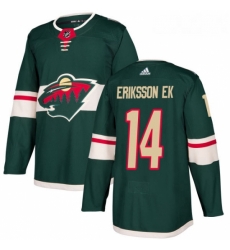 Youth Adidas Minnesota Wild 14 Joel Eriksson Ek Authentic Green Home NHL Jersey 