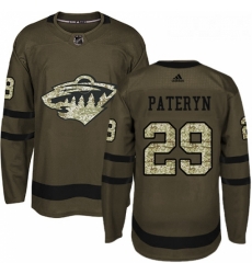 Youth Adidas Minnesota Wild 29 Greg Pateryn Premier Green Salute to Service NHL Jersey 