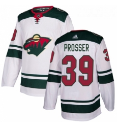 Youth Adidas Minnesota Wild 39 Nate Prosser Authentic White Away NHL Jersey 