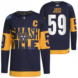 Men Nashville Predators 59 Roman Josi 2022 Navy Stadium Series Breakaway Player Stitched Jersey