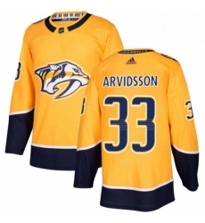 Mens Adidas Nashville Predators 33 Viktor Arvidsson Authentic Gold Home NHL Jersey 