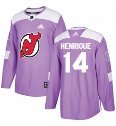 Mens Adidas New Jersey Devils 14 Adam Henrique Authentic Purple Fights Cancer Practice NHL Jersey 