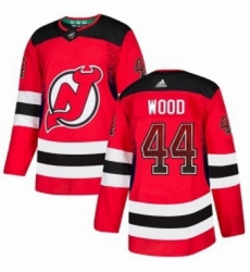 Mens Adidas New Jersey Devils 44 Miles Wood Authentic Red Drift Fashion NHL Jersey 