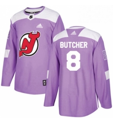 Mens Adidas New Jersey Devils 8 Will Butcher Authentic Purple Fights Cancer Practice NHL Jersey 