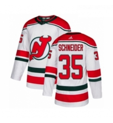 Youth Adidas New Jersey Devils 35 Cory Schneider Authentic White Alternate NHL Jersey 