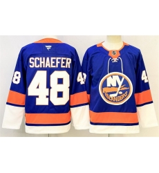 Men New York Islanders 48 Matthew Schaefer Royal 2024 25 Home Stitched Hockey Jersey