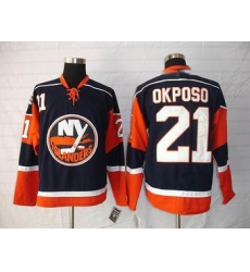 New York Islanders 21 Kyle Okposo Dark blue jersey