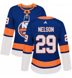 Womens Adidas New York Islanders 29 Brock Nelson Premier Royal Blue Home NHL Jersey 