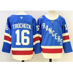 Men New York Rangers 16 Vincent Trocheck Blue 2025 Stitched Hockey Jersey