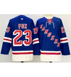 Men New York Rangers 23 Adam Fox Royal 2024 25 Home With A Patch Stitched Hockey Jersey