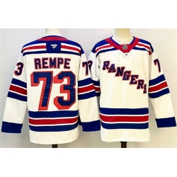 Men New York Rangers 73 Matt Rempe White 2024 25 Away Stitched Hockey Jersey