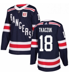 Mens Adidas New York Rangers 18 Walt Tkaczuk Authentic Navy Blue 2018 Winter Classic NHL Jersey 