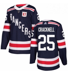 Mens Adidas New York Rangers 25 Adam Cracknell Authentic Navy Blue 2018 Winter Classic NHL Jersey 