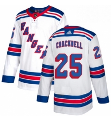 Mens Adidas New York Rangers 25 Adam Cracknell Authentic White Away NHL Jersey 