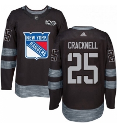 Mens Adidas New York Rangers 25 Adam Cracknell Premier Black 1917 2017 100th Anniversary NHL Jersey 