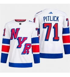 Men's New York Rangers #71 Tyler Pitlick White 2024 Stadium Series Stitched Jersey