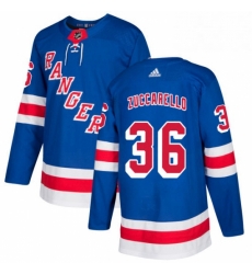 Youth Adidas New York Rangers 36 Mats Zuccarello Authentic Royal Blue Home NHL Jersey 