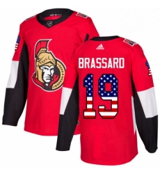 Mens Adidas Ottawa Senators 19 Derick Brassard Authentic Red USA Flag Fashion NHL Jersey 