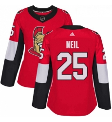 Womens Adidas Ottawa Senators 25 Chris Neil Premier Red Home NHL Jersey 