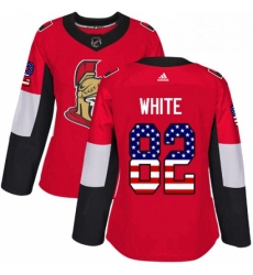 Womens Adidas Ottawa Senators 82 Colin White Authentic Red USA Flag Fashion NHL Jersey 