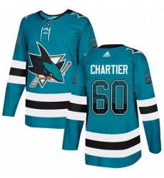 Mens Adidas San Jose Sharks 60 Rourke Chartier Authentic Teal Drift Fashion NHL Jersey 