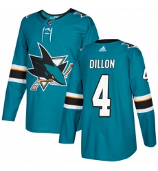 Youth Adidas San Jose Sharks 4 Brenden Dillon Premier Teal Green Home NHL Jersey 