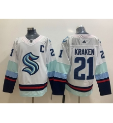 Men Seattle Kraken 21 Seattle Kraken White Adidas Jersey