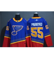 Blues 55 Colton Parayko Blue Adidas Jersey