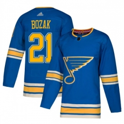 Men Authentic St  Louis Blues 21 Tyler Bozak Blue Alternate Official Adidas Jersey