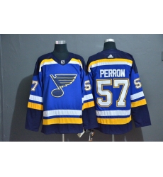 Men St.Louis Blues 57 David Perron Blue Adidas Jersey