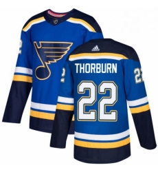 Mens Adidas St Louis Blues 22 Chris Thorburn Premier Royal Blue Home NHL Jersey 