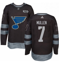 Mens Adidas St Louis Blues 7 Joe Mullen Authentic Black 1917 2017 100th Anniversary NHL Jersey 