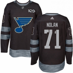 Mens Adidas St Louis Blues 71 Jordan Nolan Authentic Black 1917 2017 100th Anniversary NHL Jersey 