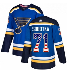 Mens Adidas St Louis Blues 71 Vladimir Sobotka Authentic Blue USA Flag Fashion NHL Jersey 