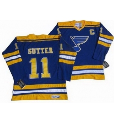 St.Louis Blues #11 Brian Sutter CCM Blue Jersey