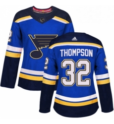 Womens Adidas St Louis Blues 32 Tage Thompson Premier Royal Blue Home NHL Jersey 