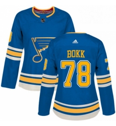 Womens Adidas St Louis Blues 78 Dominik Bokk Authentic Navy Blue Alternate NHL Jersey 