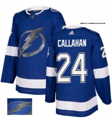 Mens Adidas Tampa Bay Lightning 24 Ryan Callahan Authentic Royal Blue Fashion Gold NHL Jersey 