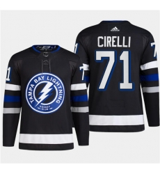 Men's Tampa Bay Lightning #71 Anthony Cirelli Black 2024 Stadium Series Stitched Jersey